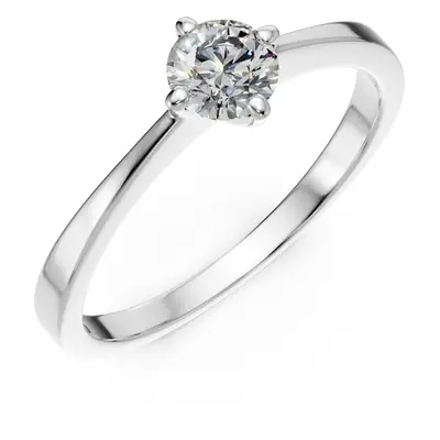 Inel de logodna din aur alb de 18K cu un diamant solitaire de 0.4ct