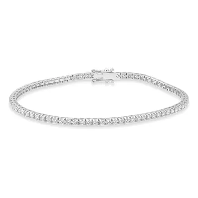 Bratara tennis din aur alb de 18K cu diamante de 1.54ct