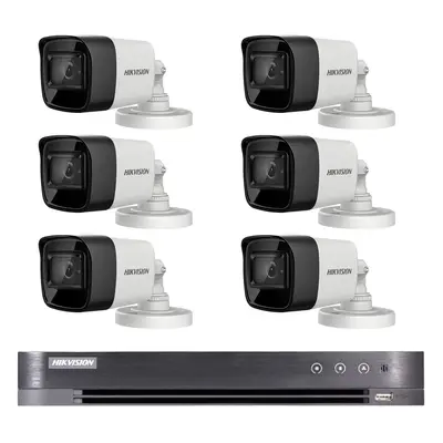 Sistem supraveghere exterior Hikvision 6 camere 4 in 1, 8MP IR30m, DVR 8 canale 4K 8MP