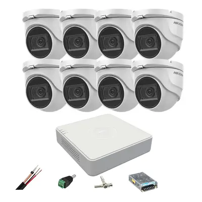 Sistem de supraveghere Hikvision 8 camere 8MP, 2.8mm, IR 30m, DVR 8 canale 4K, accesorii