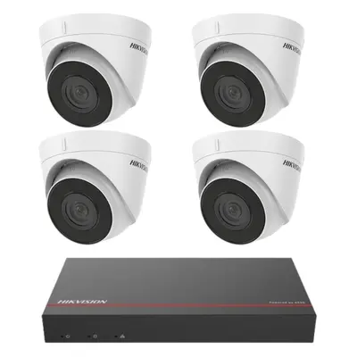 Kit supraveghere Hikvision 4 camere IP 2MP IR30m PoE NVR 4 canale 4MP SSD 1TB Preinstalant