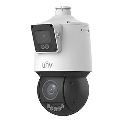 Camera de supraveghere Dual-lens IP, PTZ, 4MP, IR 100m&WL30m, Audio, Alarm, PoE, IP66 - UNV IPC9