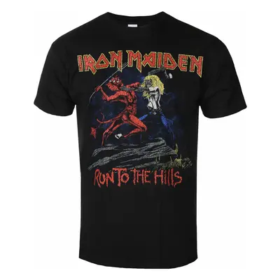 tricou stil metal bărbați Iron Maiden - NOTB Run To The Hills Distress - ROCK OFF - IMTEE145MB