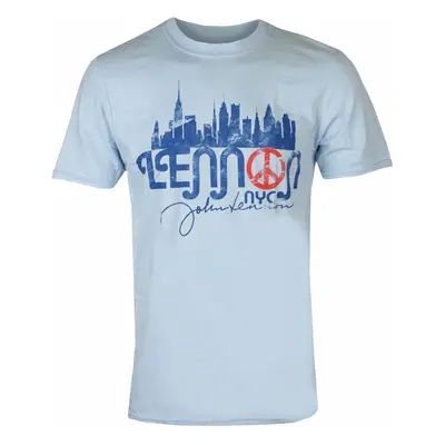 tricou stil metal bărbați John Lennon - NYC Skyline LHT BLUE - ROCK OFF - JLTS17MLB