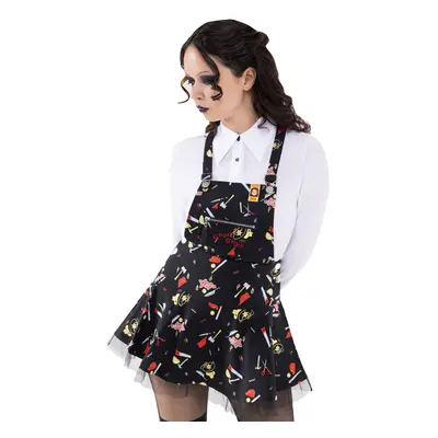 Rochie femei KILLSTAR x CHUCKY - It's Time To Play Pinafore - Negru