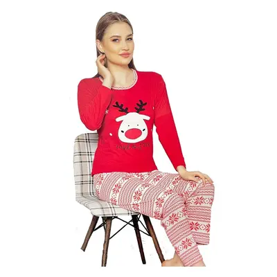 OFERTA! Pijama vatuita ASMA rosie cu Ren - cod 40955