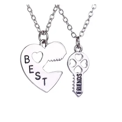 Set 2 lantisoare best friends de culoare argintie