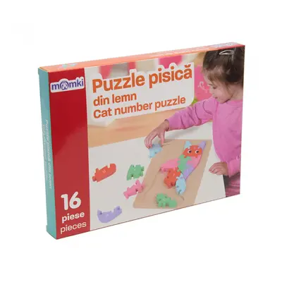 PUZZLE PISICA DIN LEMN, 16 PIESE