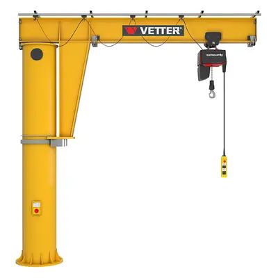 Vetter Macara pivotantă cu coloană MEISTER M, cu electropalan HF, capacitate portantă 500 kg, ra