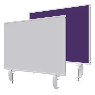 magnetoplan Partiție de birou VarioPin, whiteboard/pâslă, lățime 800 mm, violet