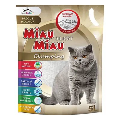 Nisip Silicat Pentru Pisici Miau Miau Clumping 5L