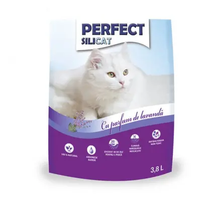 Nisip Silicat pentru pisici Perfect cu lavanda, 3.8 l