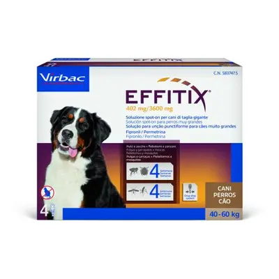 Effitix XL, antiparazitar extern caine talie foarte mare,40-60 kg, 4 pipete