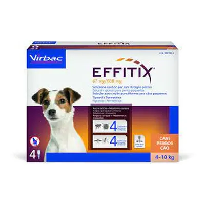 Effitix S, antiparazitar extern caine talie mica, 4-10 kg, 4 pipete