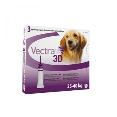 Vectra 3D 25-40 kg, antiparazitar extern pentru caini intre 25-40 kg, 1 pipeta