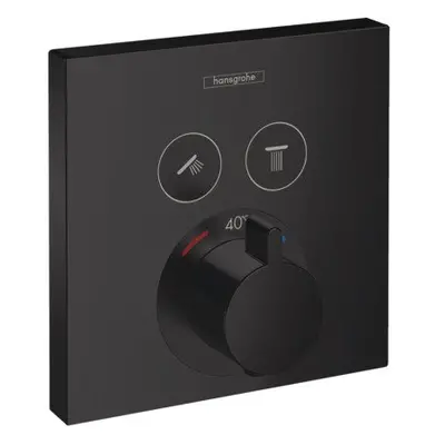 Baterie dus termostatata Hansgrohe Shower Select, montaj incastrat si 2 iesiri, negru mat - 1576