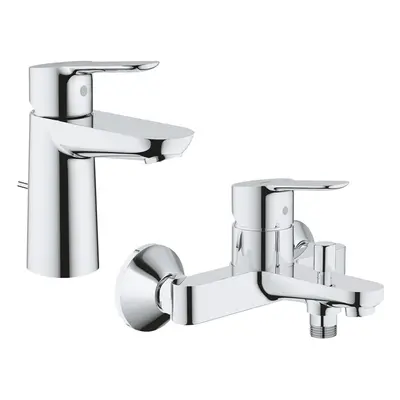 Pachet: Baterie cada/dus Grohe Bau Edge-23334000 + Baterie lavoar Grohe Bau Edge-23328000