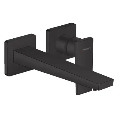 Baterie lavoar Hansgrohe Metropol de perete, pipa 225 mm, fara ventil, negru mat - 32526670