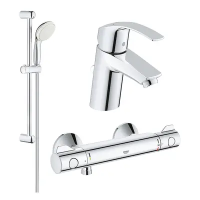 Pachet baterii baie lavoar, baterie cabina dus cu termostat Grohe (33265002,34558000,27853001)