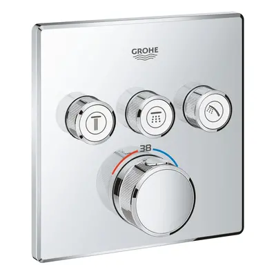 Baterie dus Grohe Grohtherm SmartControl termostat, patrata cu 3 iesiri,fara corp incastrat-2912