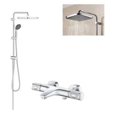 Pachet: Coloana dus Grohe  250,palarie patrata, baterie cada/dus Grohtherm 1000 Performance  (26