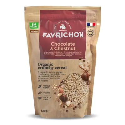 Musli BIO cu cereale integrale, ciocolata si castane Favrichon 325 g