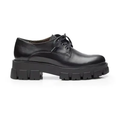 Pantofi casual damă din piele naturală,Leofex - 347 Negru Box