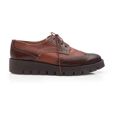 Pantofi casual dama din piele naturala, Leofex - 180 maro-cognac