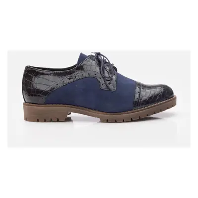 Pantofi casual dama din piele naturala, Leofex - 399 Blue Box Lac