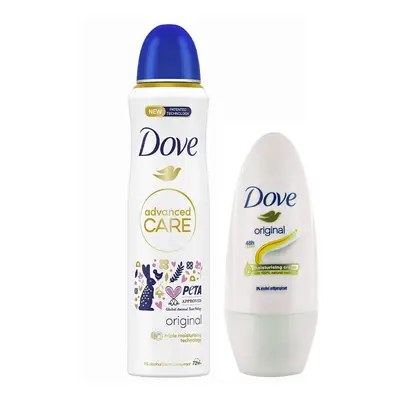 PROMO Dove Spray deodorant femei 200 ml Original Advanced Care + Dove Roll-on 50 ml Original