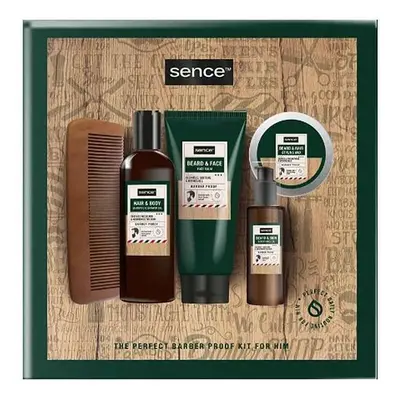 Sence Collection set pentru barba & par:Sampon&Gel de dus+Balsam fata+Ceara+Ulei+Pieptan150+75+7