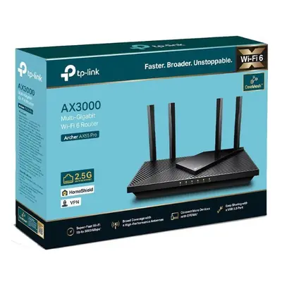 TP-Link Wireless Router, ARCHER AX55 PRO dual band AX3000 5 GHz: 2402 Mbps (802.11ax), 2.4 GHz: 