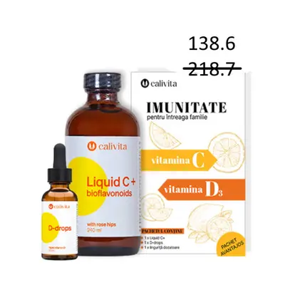 Pachet Imunitate: LiquidC + Ddrops, vitamina C lichida + vitamina D3 lichida