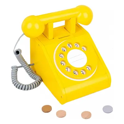 Telefon din Lemn - Galben