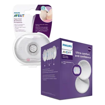 Philips AVENT Protector mamelon - mic buc + cutie sterila + Tampoane de unica folosinta buc