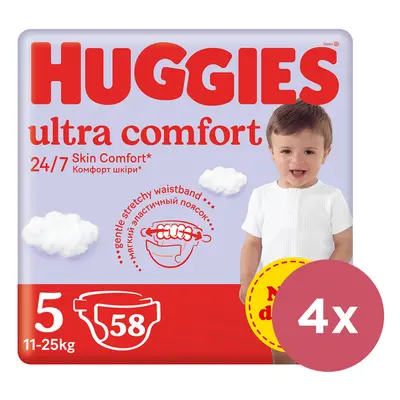 4x HUGGIES® Scutece de unică folosință Ultra Comfort Mega (11-25 kg) buc