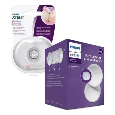 Philips AVENT Protector mamelon - mediu buc + cutie sterila + Tampoane de unica folosinta buc