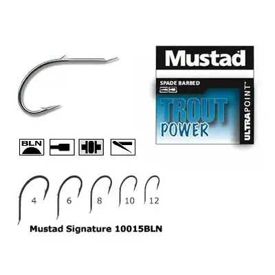 Carlig nichel negru,forjat,1 spin, 10 buc. plic MUSTAD (Marime Carlige: Nr. 6)