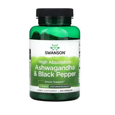 Swanson Ashwagandha Black Pepper 120 caps