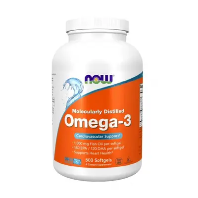 Now Omega-3 Fish Oil Molecularly Distilled 500 softgels