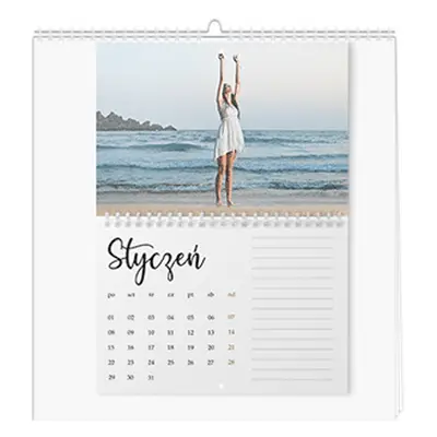 Calendar de perete orizontal, Calendar decor cu spirala in mijloc , 30x20-A4