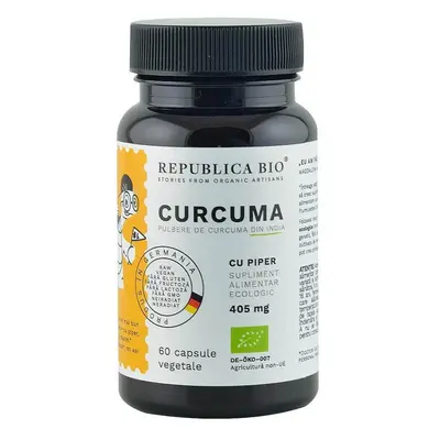 Curcuma Ecologica (Turmeric) din India (405 mg) Republica BIO, 60 capsule (30 g)