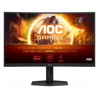 Monitor LED AOC CQ27G4X 27" Curbat QHD 180Hz 0.5ms HDMI DP Black