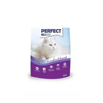 Perfect Silicat, asternut igienic pentru pisici, lavanda 3,8l