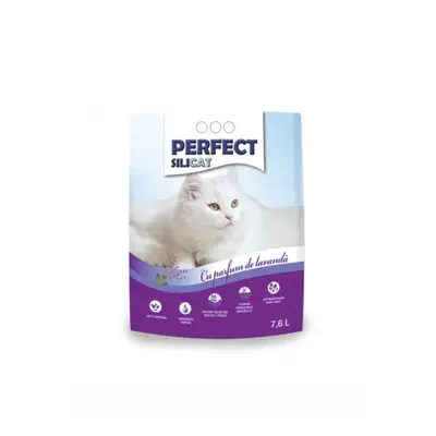 Perfect Silicat, asternut igienic pentru pisici, lavanda 7.6l