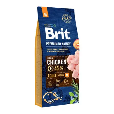 Brit Premium by Nature, hrana uscata Adult M, cu pui, 15 kg