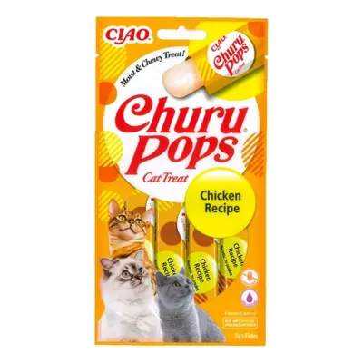 Churu Pops, Recompense Suculente cu Pui pentru pisici, 4x15g