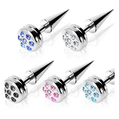 Piercing fals cu zircon colorat - Diametru piercing: 1,2 mm, Culoare zirconiu piercing: Albastru