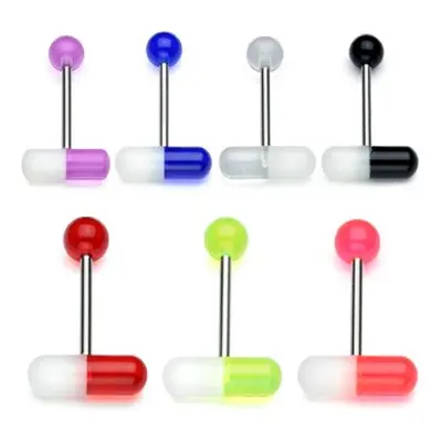 Piercing din oțel 316L - pastilă UV cu două culori, 1,6 mm - Culoare Piercing: Ametist