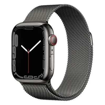 Apple Watch Series 7 GPS + Cellular, 41mm, Graphite Stainless Steel Case, Graphite Milanese Loop